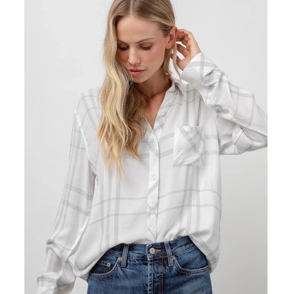 Rails Tops - Rails hunter white plaid button down top.
